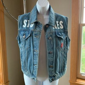 Forever 21 Rolling Stones Denim Vest